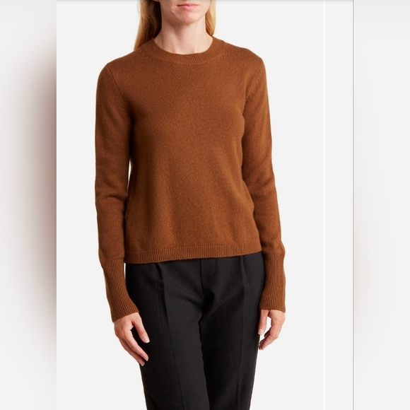 Vince (Camuto) Wool Cashmere Crewneck Sweater L Chestnut - Picture 2 of 3